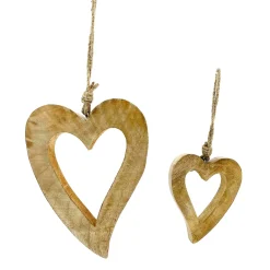 Deko Herz natur, Holzherz offen, 21x17cm, Hänger