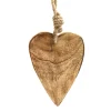 Deko Herz natur, Holzherz flach, zum Hängen, 21cm, Hänger