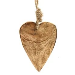 Deko Herz natur, Holzherz flach, zum Hängen, 21cm, Hänger
