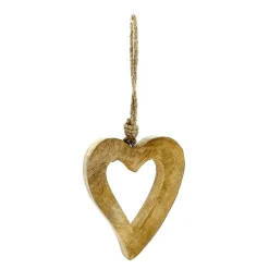 Deko Herz natur, Holzherz offen, 12x10cm, Hänger