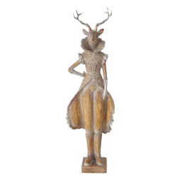 Deko Hirsch Jenno, edler Winterhirsch im Frack oder Kleid, 42cm, Boltze Home Collections