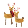 Deko Hirsche, Filzhirsche mit Schal, 17+20cm, 2-fach sort, Set/2