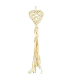 Deko Hänger Herz Boho, creme, Makramee, 50x10cm, Hänger