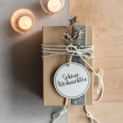 Deko Hänger Schöne Weihnachten, Papierhänger rund Ø10cm, 10St/Btl, Halbach