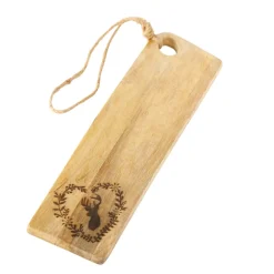 Deko Holzbrett Hirsch Leopold, Schneidebrett mit Hirsch und Kordel, 65x21cm, Boltze Home Collections