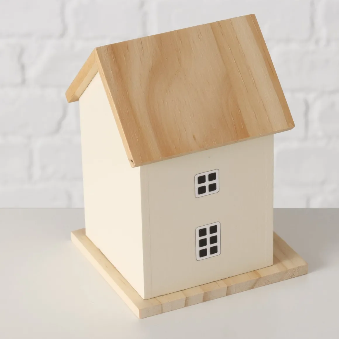 Deko Holzhaus Weihnachten, Weihnachtshaus Liv mit Tannenbaum, beige, Boltze Home Collections