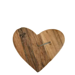 Deko Holzherz, rustikales Herz aus Naturholz mit Hufnagel, 20cm