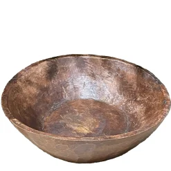 Deko Holzschale Rustikal, große braune, handgefertigte Schale aus Holz, Ø38cm