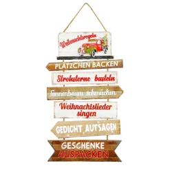 Deko Holzschild Weihnachtsregeln, Hängeschild mit Weihnachtsregeln, 60x35cm