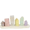 Deko Häuser, Häuserzeile, Keramikhäuschen pastell, 20cm