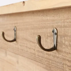 Deko Kaminkonsole Ferdinand, Holzkonsole Natur mit 4 Haken, 95x11cm, Boltze Home Collections