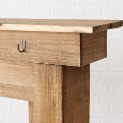 Deko Kaminkonsole Ferdinand, Holzkonsole Natur mit 4 Haken, 95x11cm, Boltze Home Collections