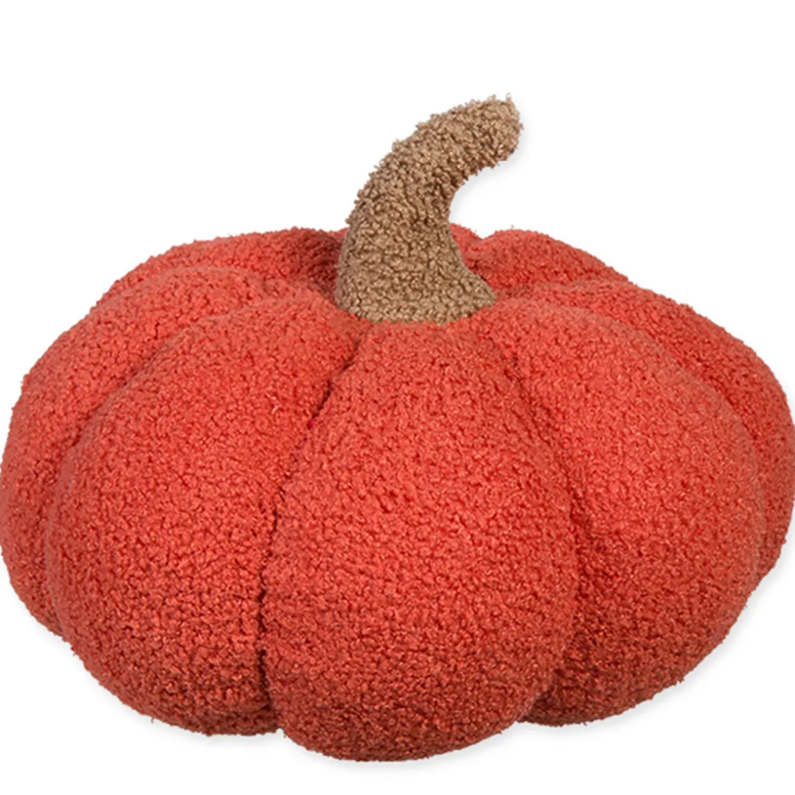 Deko Kissen Kürbis orange, kuscheliges Zierkissen Herbst, Kürbiskissen aus Teddyfell