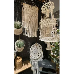 Deko Korb Boho gehäckelt, Makramee-Korb mit Schlaufe, 16x13cm