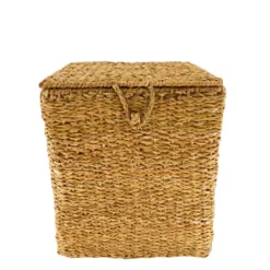 Deko Korb Seegras, Bastkorb Seegras mit Deckel, 34x34cm, DIJK Natural Collections