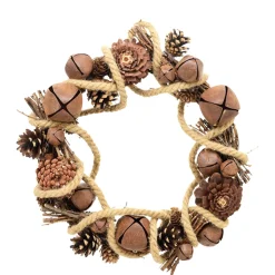 Deko Kranz Schellen, Naturkranz mit Schellen und Zapfen, Ø38cm