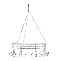 Deko Kräuter Krone Landhaus rund, Küchenkrone grau-weiß used look, Ø30cm