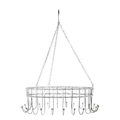 Deko Kräuter Krone Landhaus rund, Küchenkrone grau-weiß used look, Ø30cm