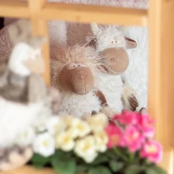 Deko Kuh, Hochlandrind aus Plüsch, creme-braun, 25cm, Mars & More