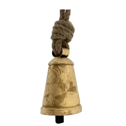 Deko Kuhglocke Eschenlohe Rustikal gold, Glocke mit Klang im Shabby Chic Look, gold-schwarz, 20cm, Metall