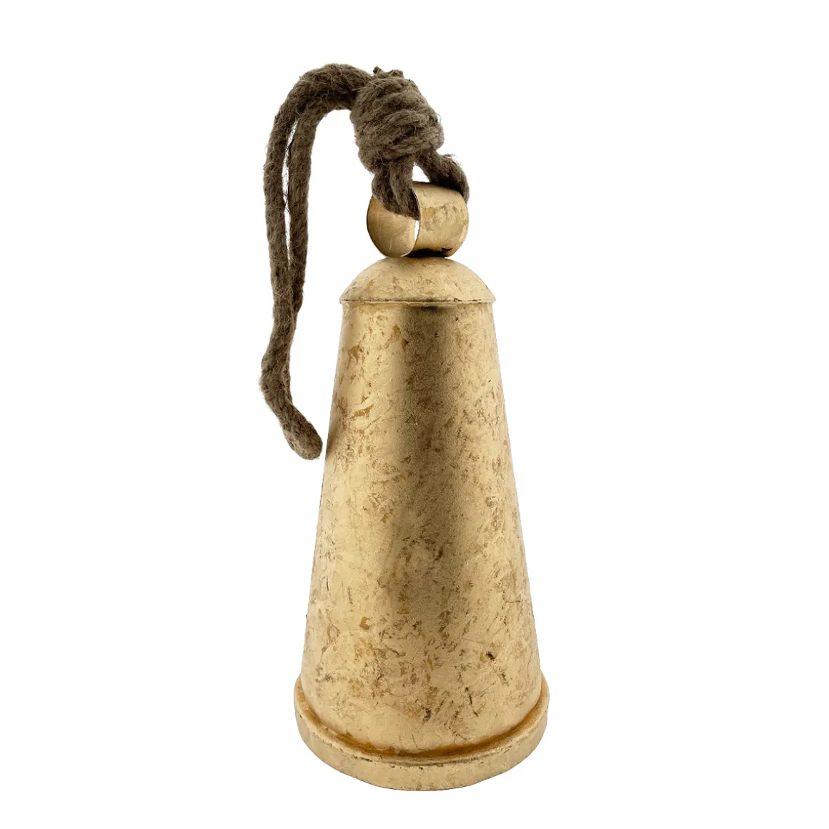 Deko Kuhglocke Eschenlohe Rustikal gold, Glocke mit Klang im Shabby Chic Look, gold-schwarz, 30cm, M