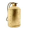Deko Kuhglocke Schwaigen Rustikal gold, Glocke mit Klang im Shabby Chic Look, gold-schwarz, 30cm