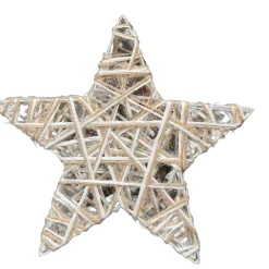 Deko LED Stern Jute-Baumwolle, batteriebetrieben, Ø40cm, mit Timer, 10 LEDs