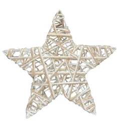 Deko LED Stern Jute-Baumwolle, batteriebetrieben, Ø40cm, mit Timer, 15 LEDs