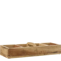 Deko Natur-Holzkiste Unika mit Quergriff, 4 Fächer, 44cm, Ib Laursen