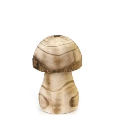 Deko Pilz Naturholz, Holzpilz Natur mit runder Kappe, 8x13cm, DIJK Natural Collections