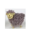 Deko Schaf, Plüschschaf grau/braun, 11cm, Wolle