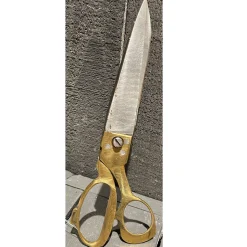 Deko Schere Nostalgie, Metallschere mit Funktion, Messinggriff, 22cm