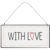 Deko Schild Liebe, Metallschild With Love, 7x15cm, Ib Laursen