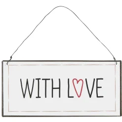 Deko Schild Liebe, Metallschild With Love, 7x15cm, Ib Laursen