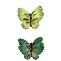 Deko Schmetterlinge mit Draht, grün, 6 St. in der Klarsichtbox