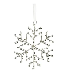 Deko Schneeflocke aus Glöckchen, Metallschellen silber mit Klang, 15cm