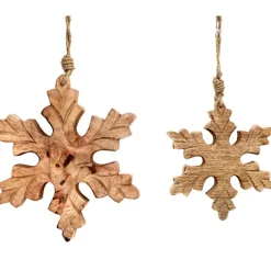 Deko Schneeflocke, Schneeflocke aus Holz, 15cm, Hänger