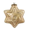 Deko Stern Antik, Glasstern antik silbergold, Weihnachtsstern, 14x15cm, Hänger
