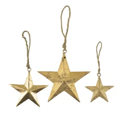 Deko Stern Antik gold, Metallstern used look, 10cm, Mars & More