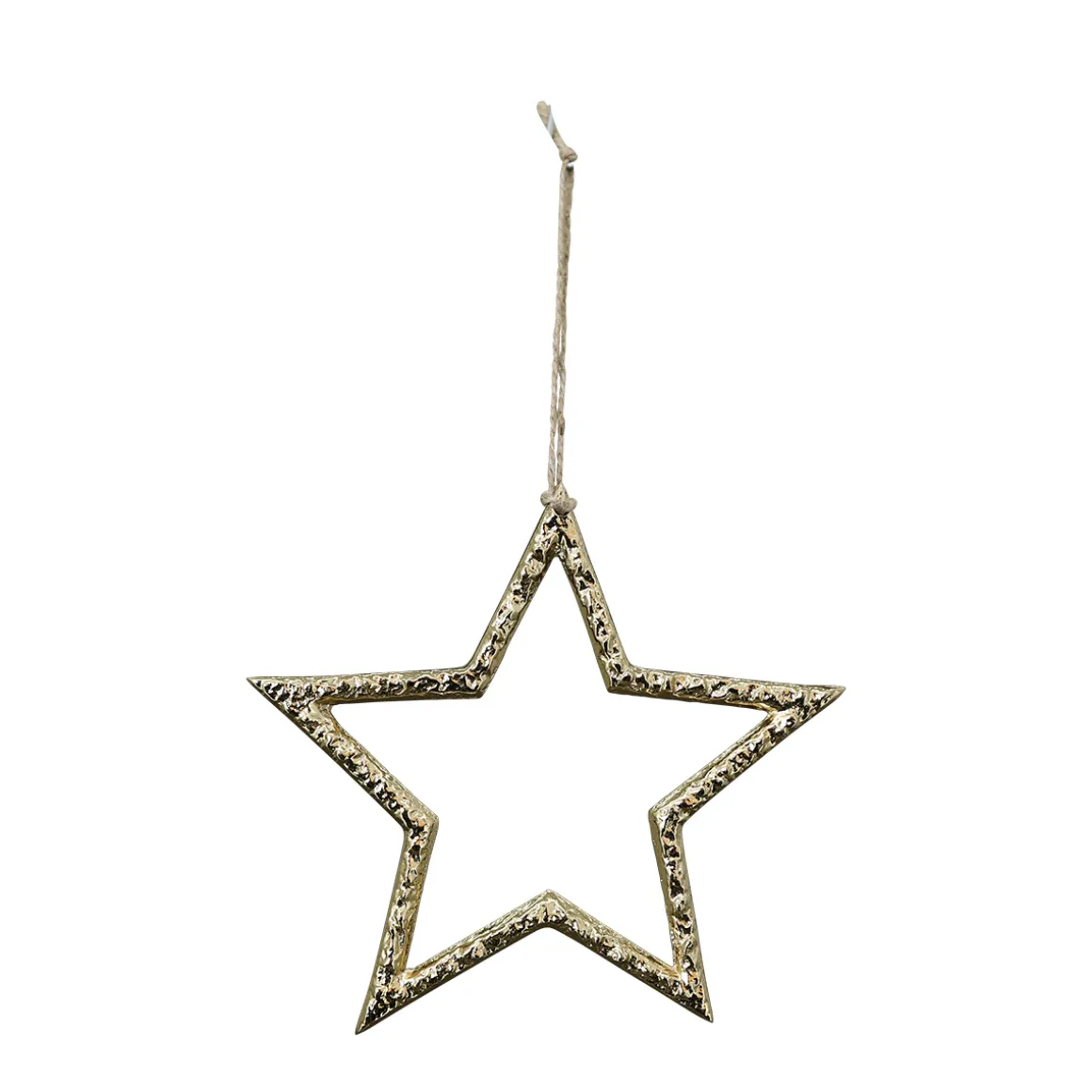 Deko Stern Aurum gold, Weihnachtsstern gold beschlagen, Ø10cm, Alu, Hänger