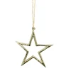 Deko Stern Aurum gold, Weihnachtsstern gold beschlagen, Ø12cm, Alu, Hänger