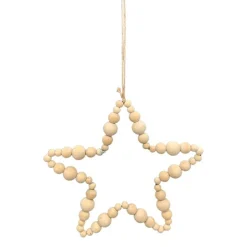 Deko Stern, Holzstern aus Naturholzperlen, Ø20cm, Hänger