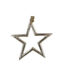 Deko Stern, Metallstern silber, Ø16cm, Hänger