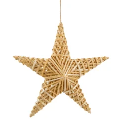 Deko Stern natur, Strohstern Weihnachten, 20x20cm, Hänger