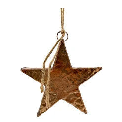 Deko Stern Vintage-Kupfer, rustikaler Metallstern zum Hängen, 16cm