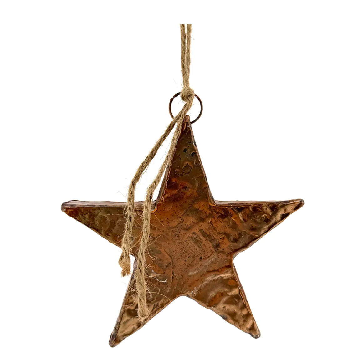 Deko Stern Vintage-Kupfer, rustikaler Metallstern zum Hängen, 16cm
