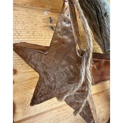 Deko Stern Vintage-Kupfer, rustikaler Metallstern zum Hängen, 16cm