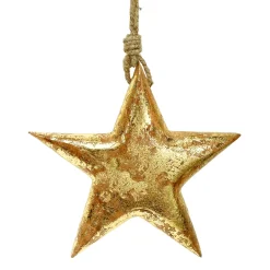 Deko Stern Weihnachten Antik gold, rustikal-edler Holzstern used look, Weihnachtsstern, Ø15cm