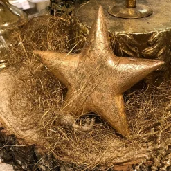 Deko Stern Weihnachten Antik gold, rustikal-edler Holzstern used look, Weihnachtsstern, Ø15cm