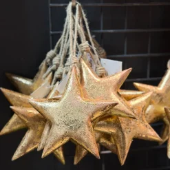 Deko Stern Weihnachten Antik gold, rustikal-edler Holzstern used look, Weihnachtsstern, Ø15cm